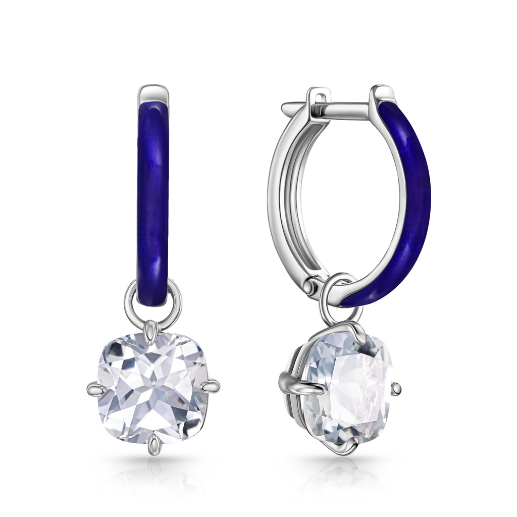 Серьги с английским замком из серебра с эмалью 86614097000