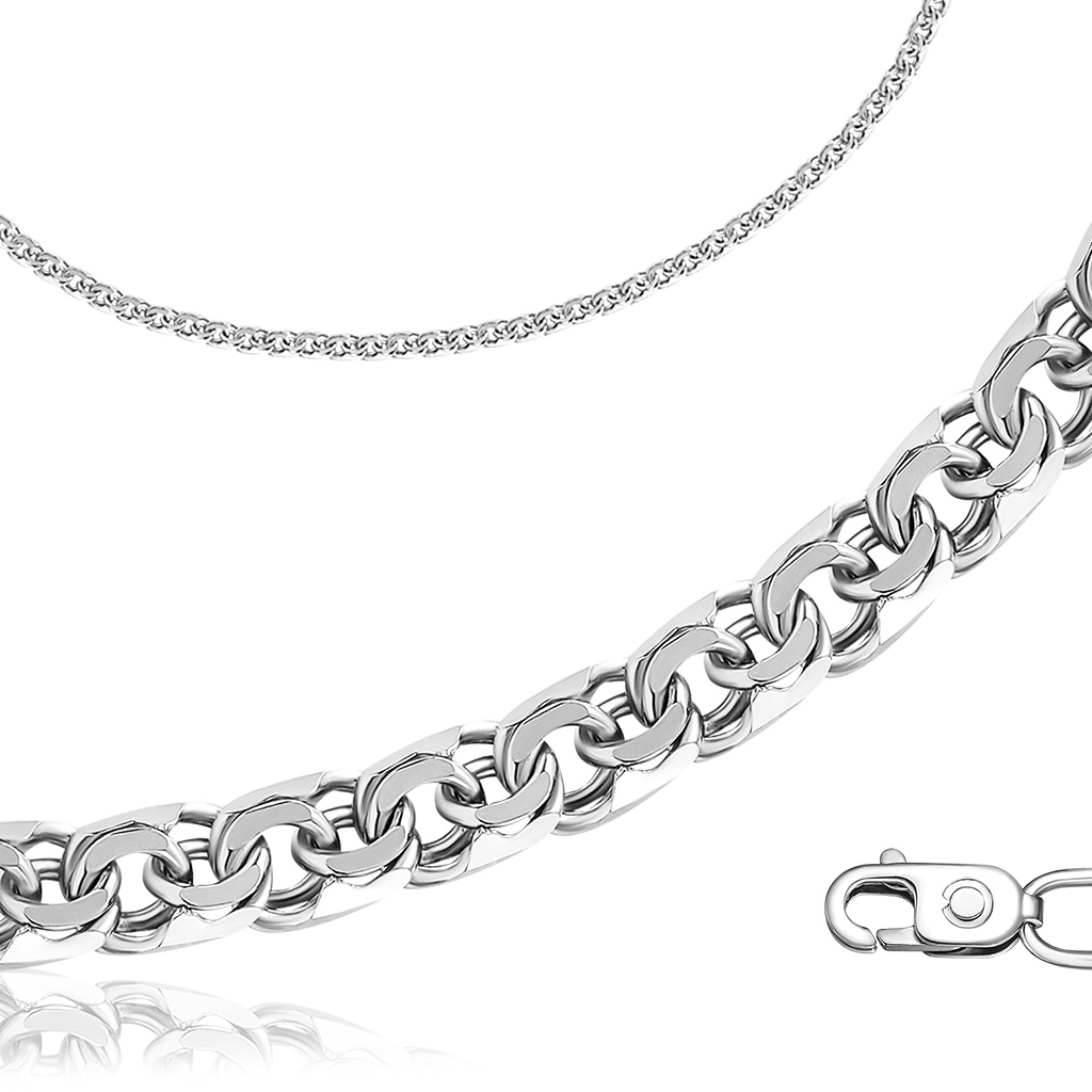 Цепь ручной работы из серебра ожерелье цепь из серебра 55 см sokolov 94074532