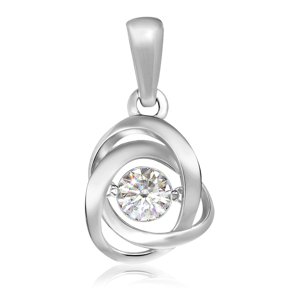 Золотая подвеска с танцующим бриллиантом