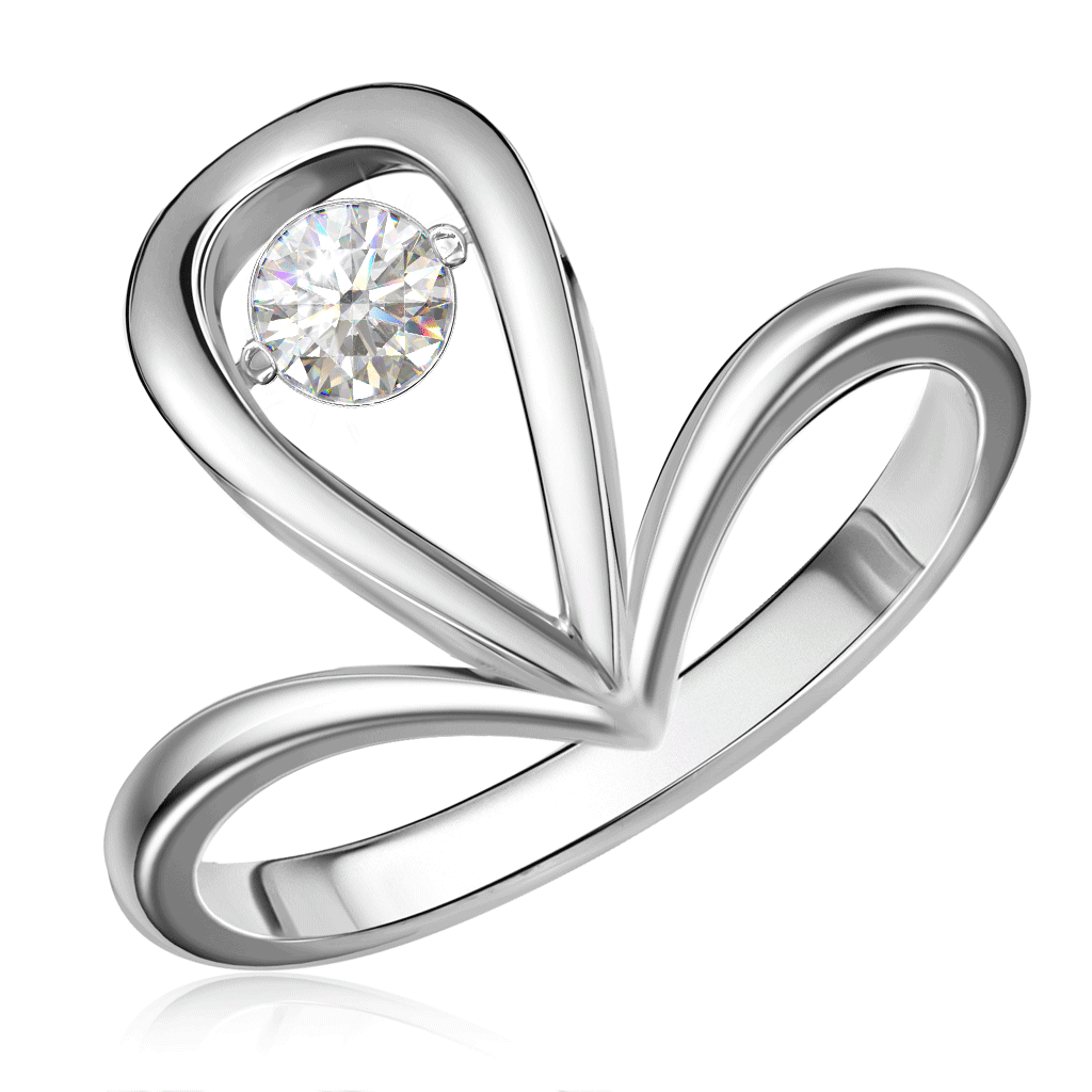 Кольцо из белого золота с танцующим бриллиантом кольцо из белого золота с бриллиантом