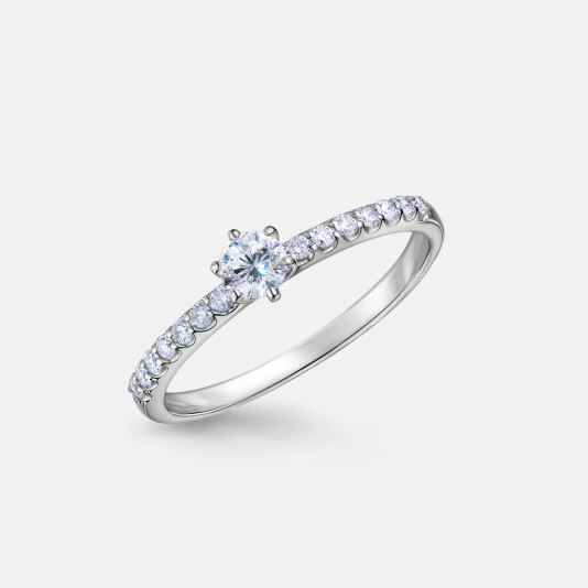 Кольцо помолвочное из белого золота с бриллиантами RD0004306105170