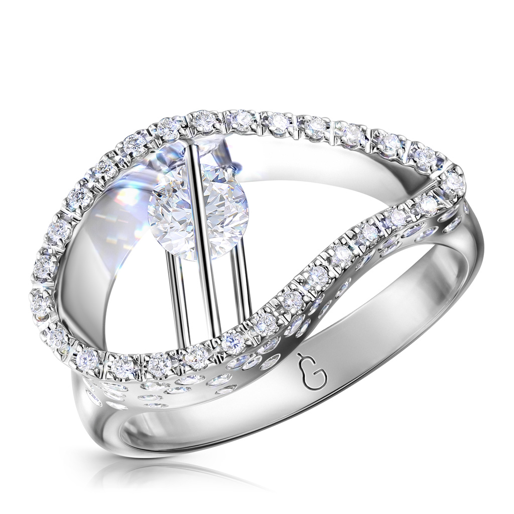 Кольцо из белого золота с бриллиантами Я5319544175