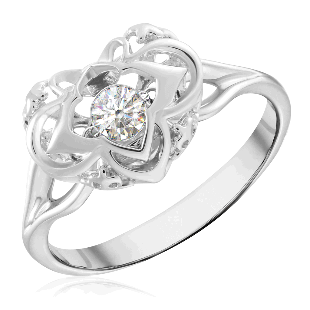 Кольцо из белого золота с бриллиантом