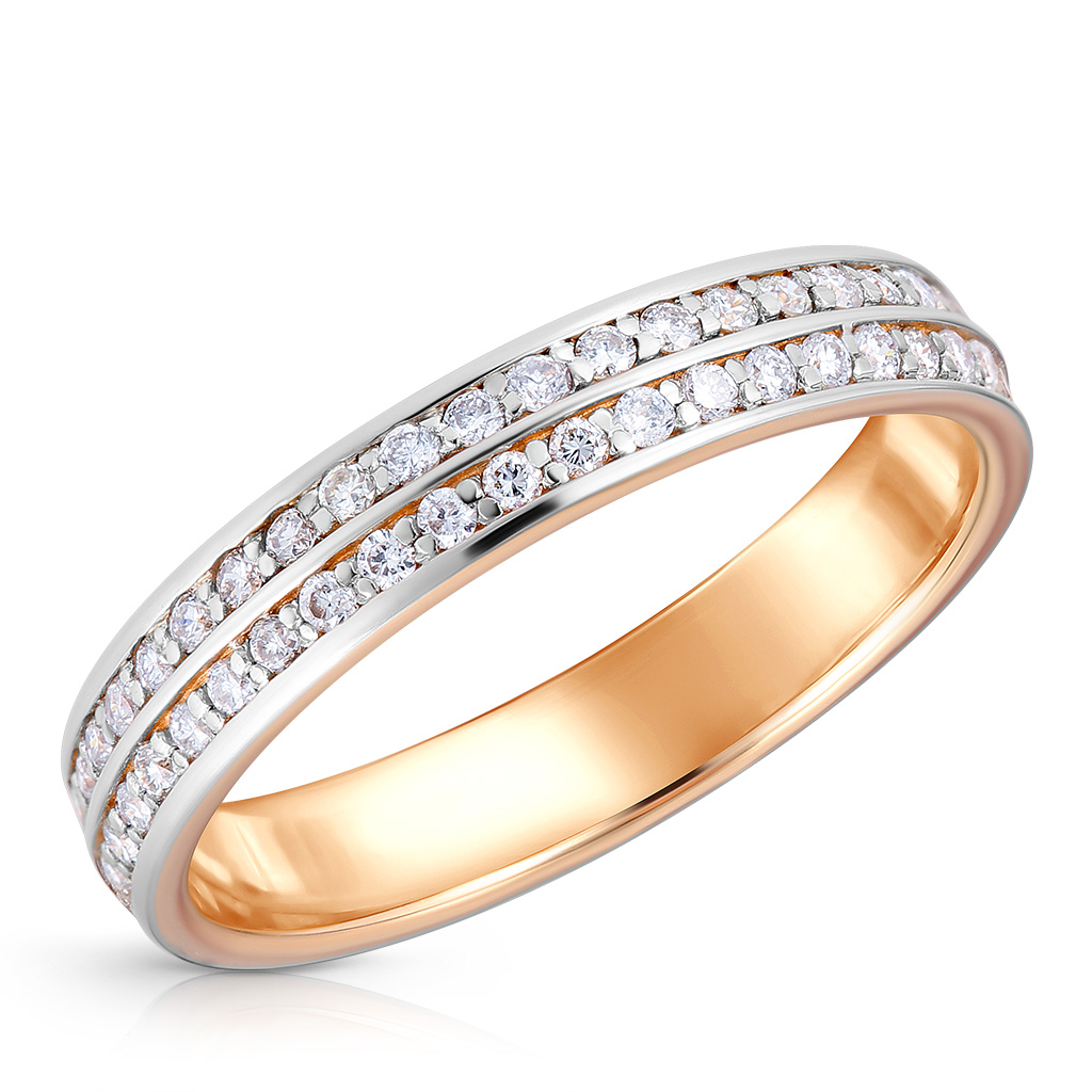 Кольцо обручальное из золота с бриллиантами 46403
