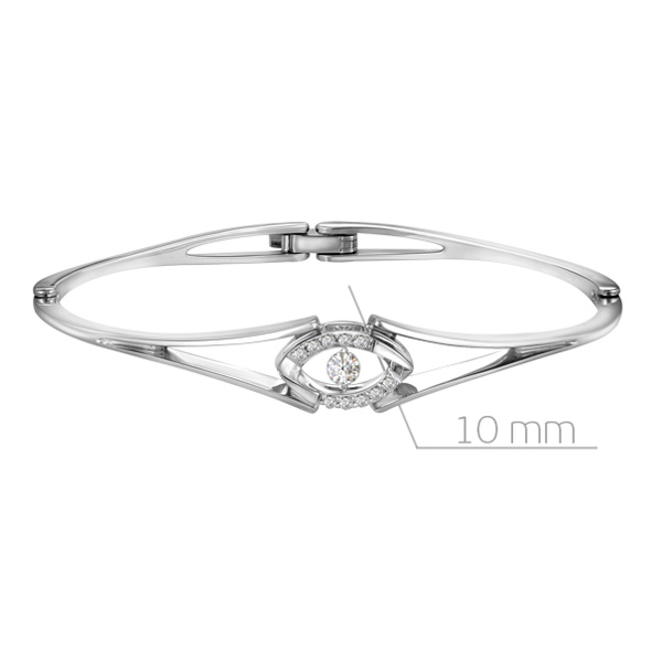 Браслет жесткий из белого золота с бриллиантами