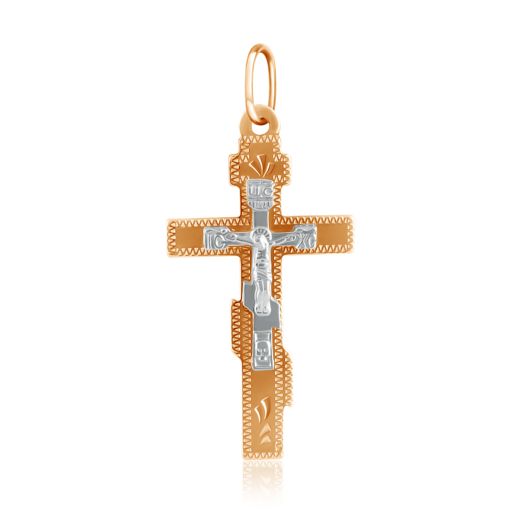 Крест из золота стек витой подиум с наконечником крест 70 см