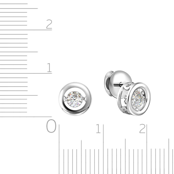 Серьги Пусеты из белого золота с бриллиантами