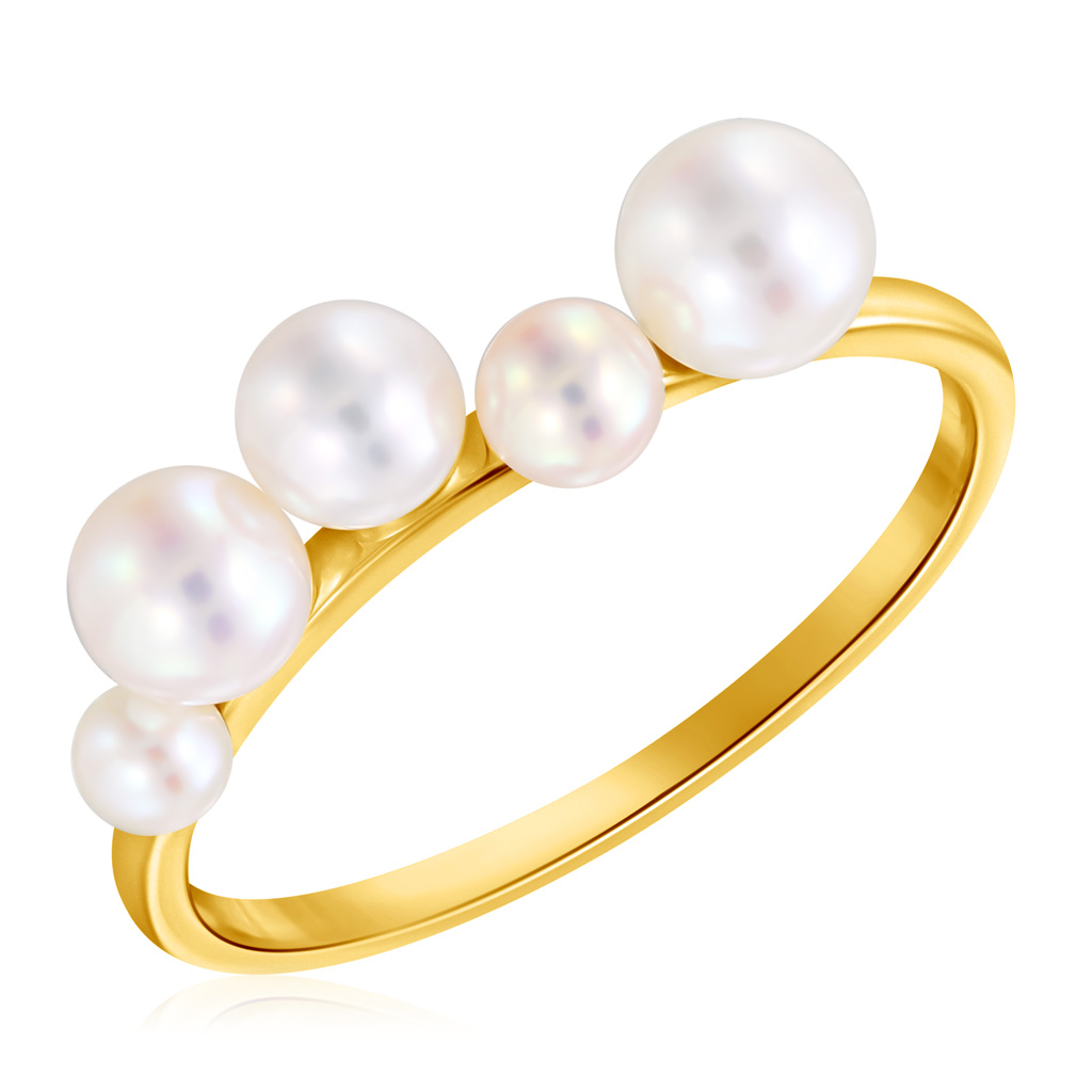 Кольцо из золота романтический аксессуар шикарный тонкий искусственный жемчуг кубический цирконий кольцо для пальцев