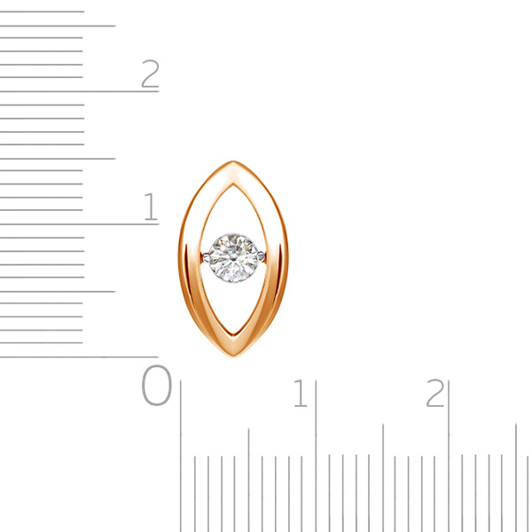 Подвеска из красного золота с бриллиантом