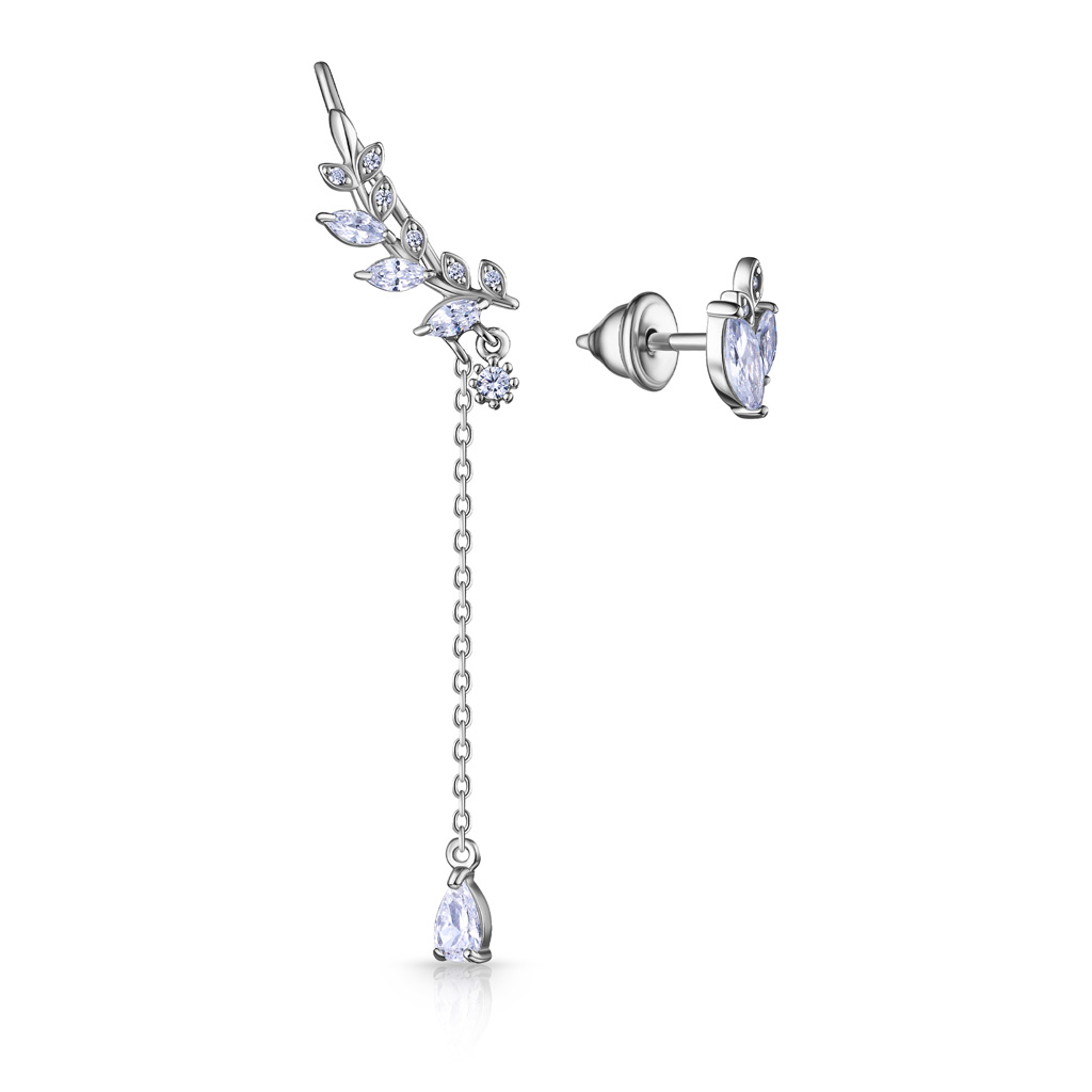 Серьги из серебра с фианитом 86611231000