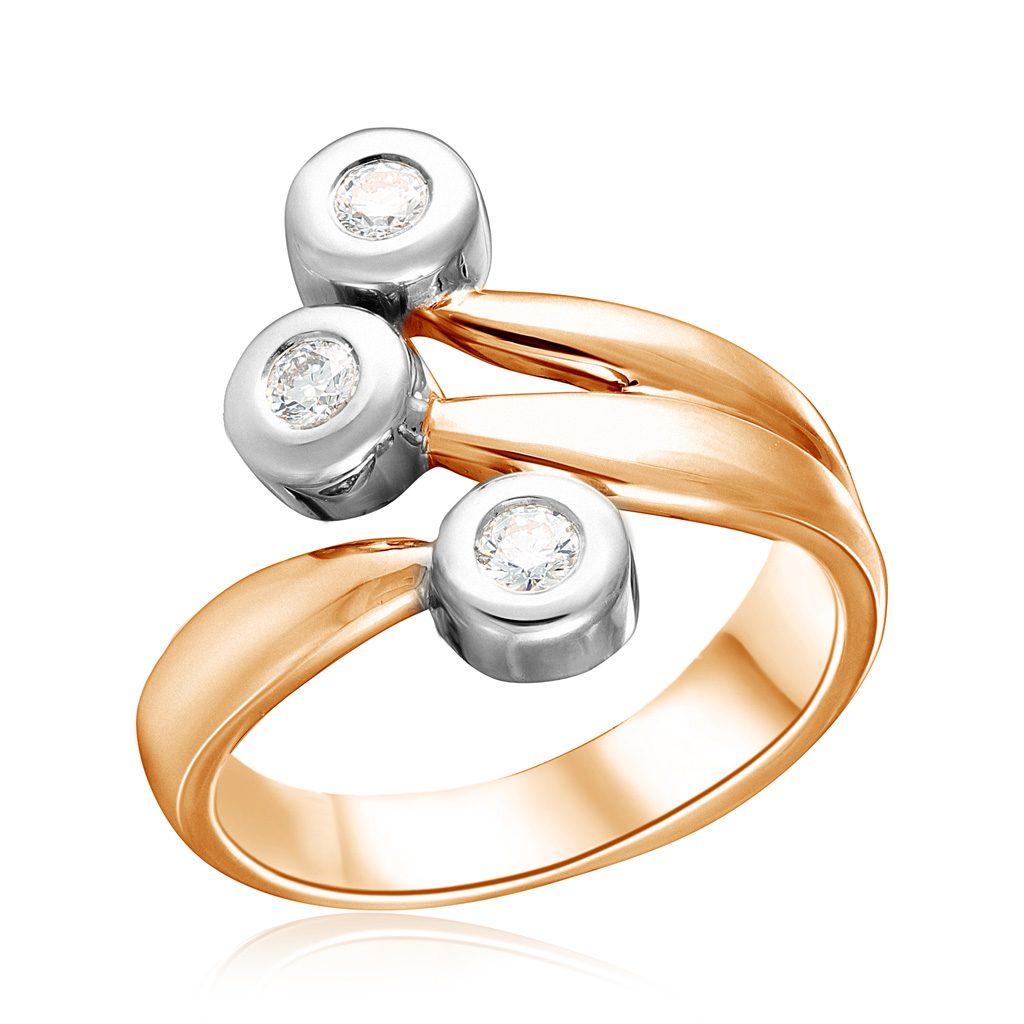 Кольцо из красного золота с бриллиантом кольцо из красного золота с сапфиром искусственным бриллиантом р 18 585gold 101014753