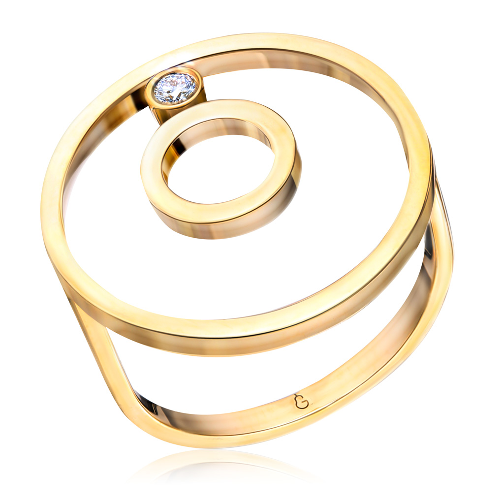 Кольцо из желтого золота с бриллиантом 45519219170