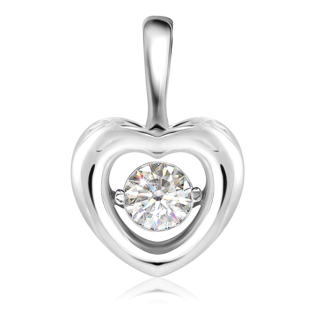 Подвеска из белого золота с бриллиантом