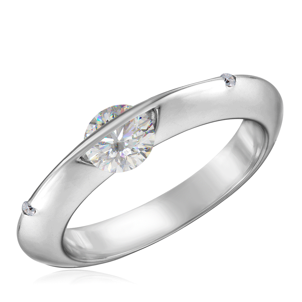 Кольцо из белого золота Танцующий бриллиант Air золотое кольцо танцующий бриллиант air