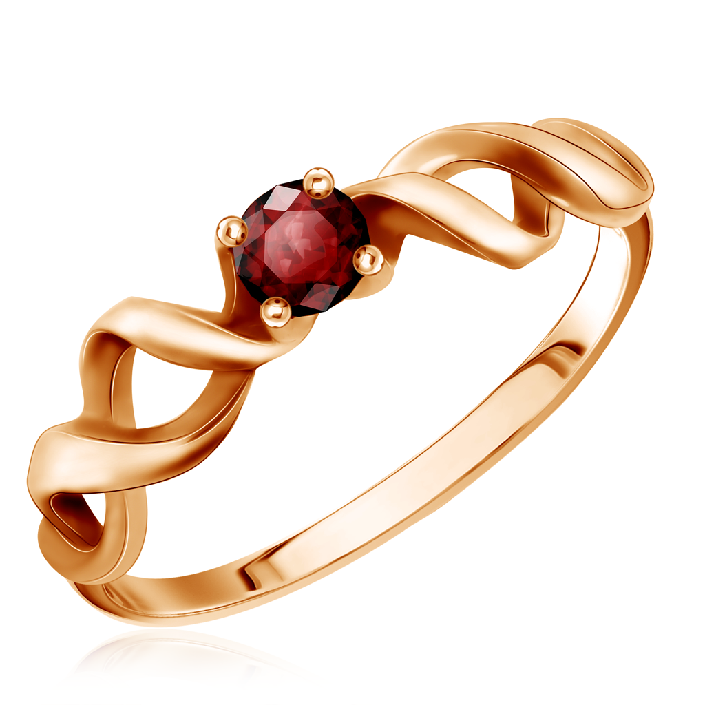 

Кольцо с гранатом золотое 25616004