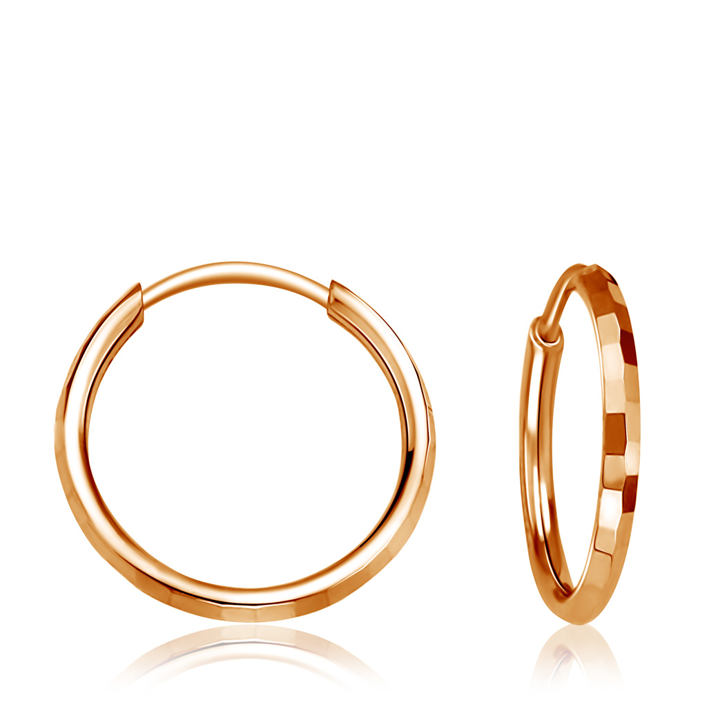 Серьги-кольца Конго из золота серьги кольца геометрия мятые полосы золото d 2 5