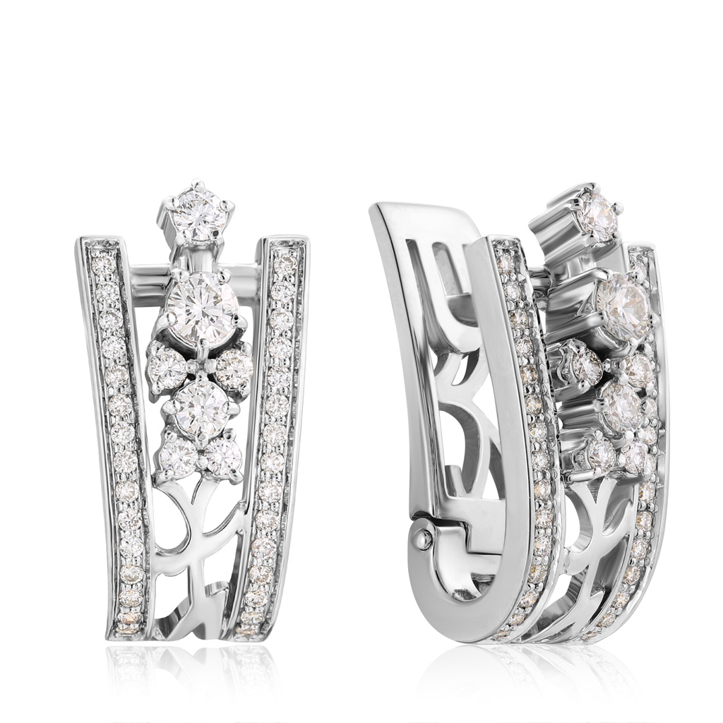 

Серьги из белого золота с бриллиантами 01С038-01