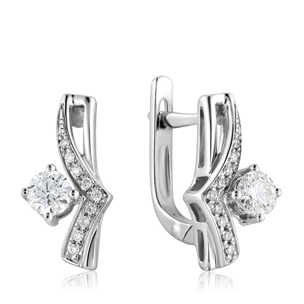 

Серьги с английским замком из золота юпE-48657