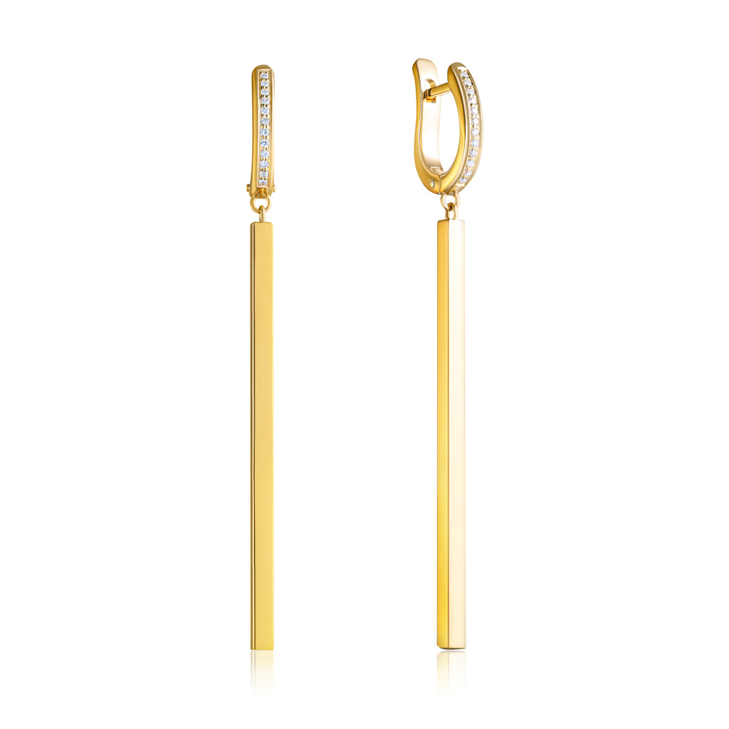 Серьги с английским замком из желтого золота с бриллиантами 46519170000