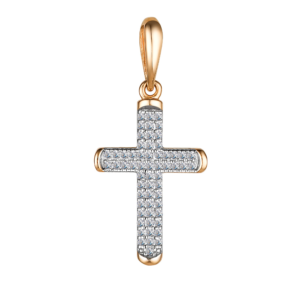 Крест декоративный из золота ожерелье двойной крест бриллиант кулон золото европейский и американский хип хоп мужчины и женщины пара свитер ожерелье