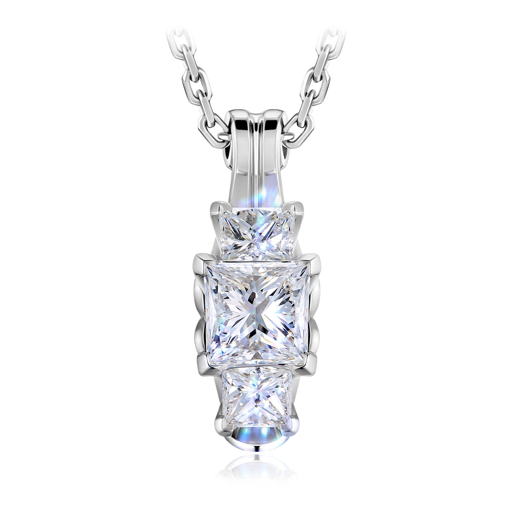 Колье из белого золота с бриллиантами, плетение якорное Я4319501470