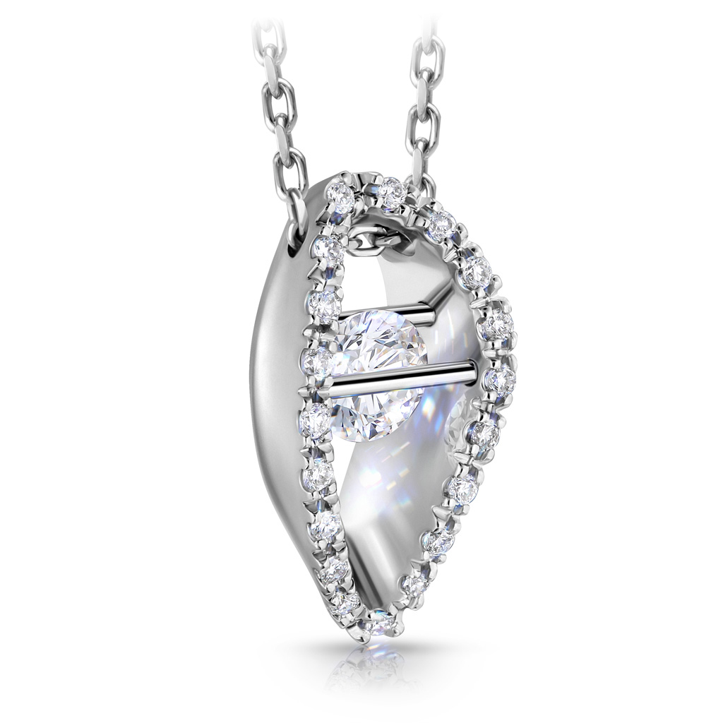 Колье из белого золота с бриллиантами, плетение якорное Я4319543470