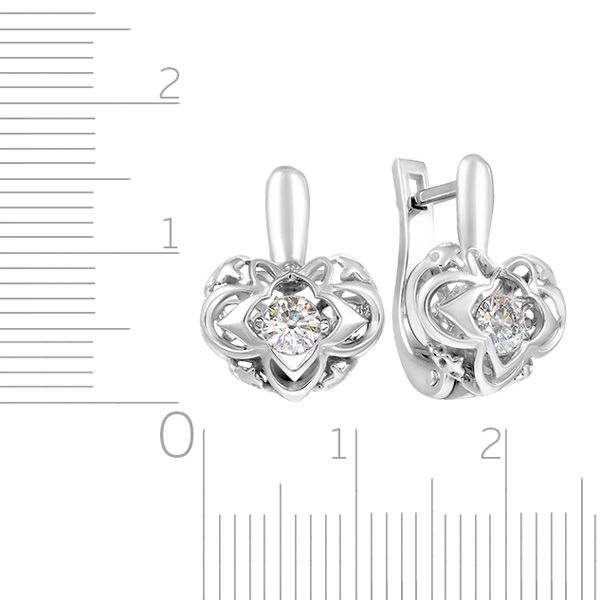 Серьги с английским замком из белого золота