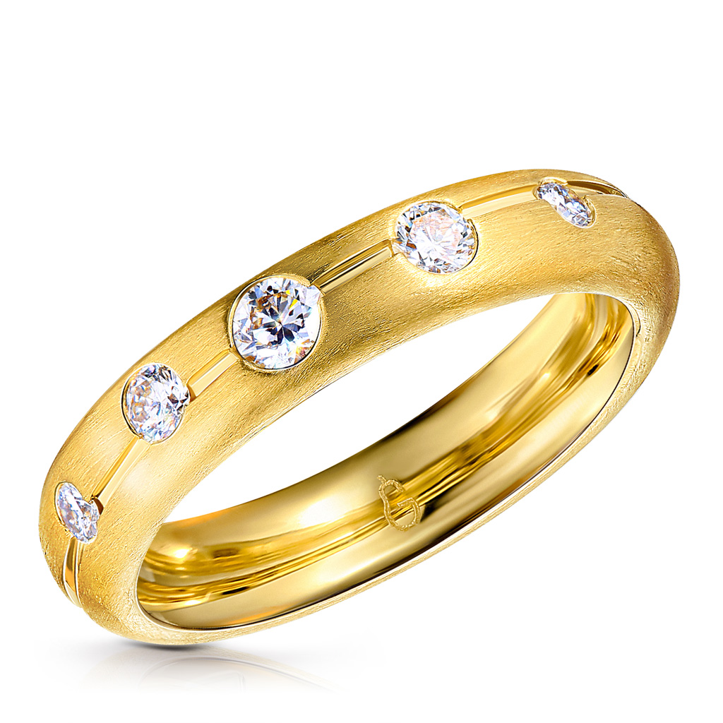 Кольцо обручальное из желтого золота с бриллиантами 45119771160