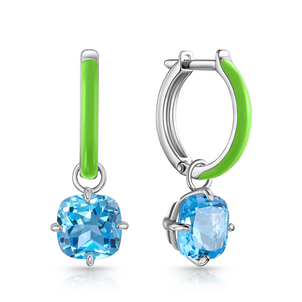 Серьги с английским замком из серебра с топазом 86614067000