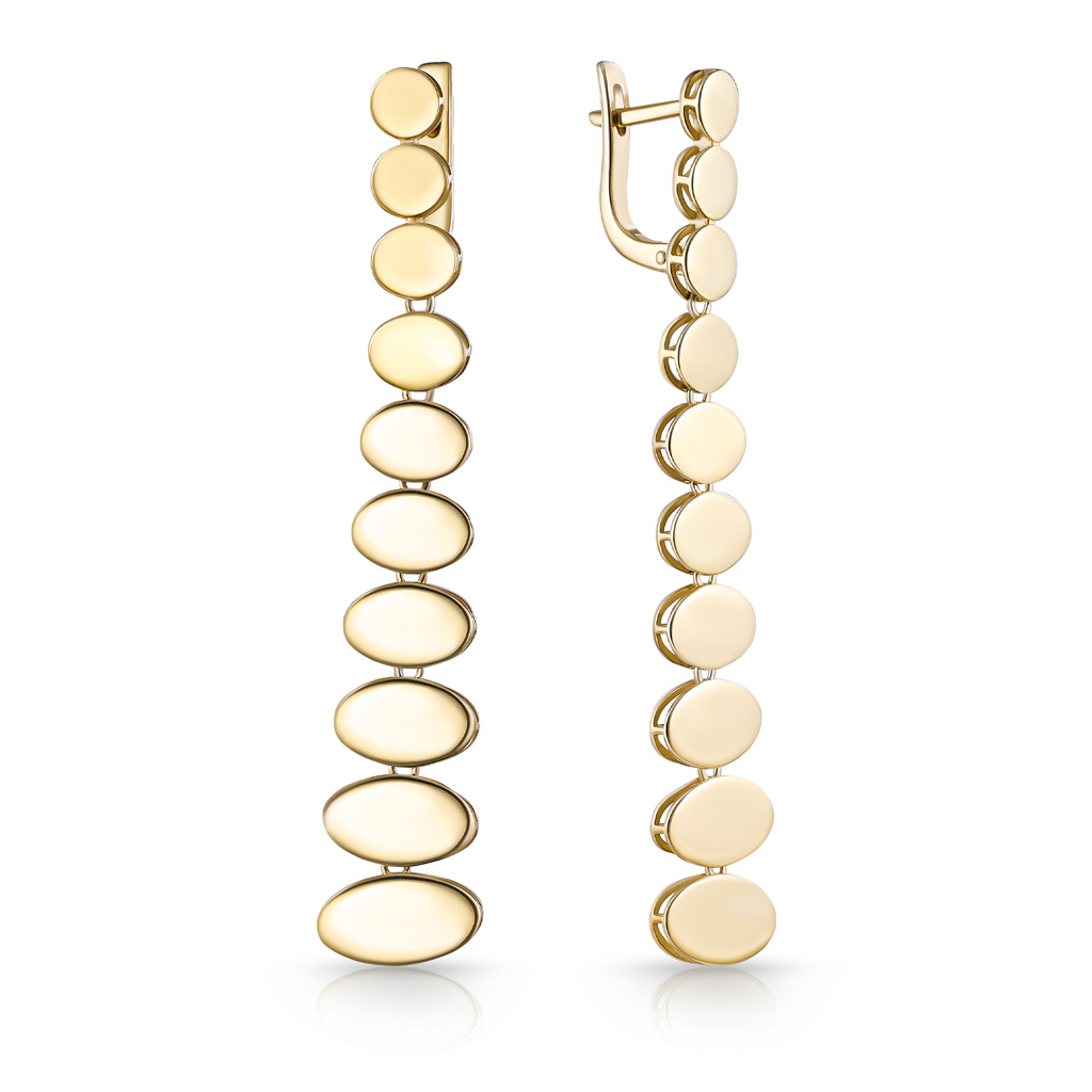 Серьги с английским замком из серебра с позолотой 01017-21-090501-00