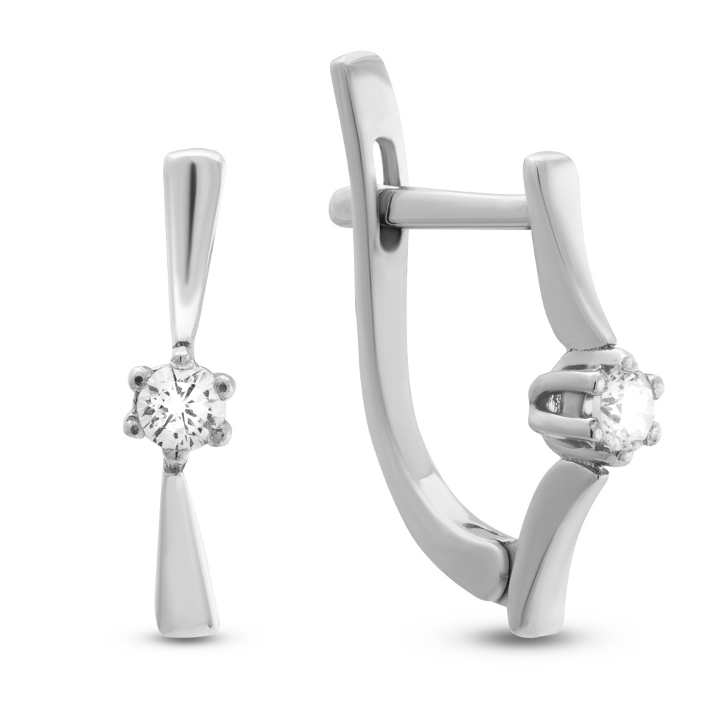 Серьги с английским замком из золота