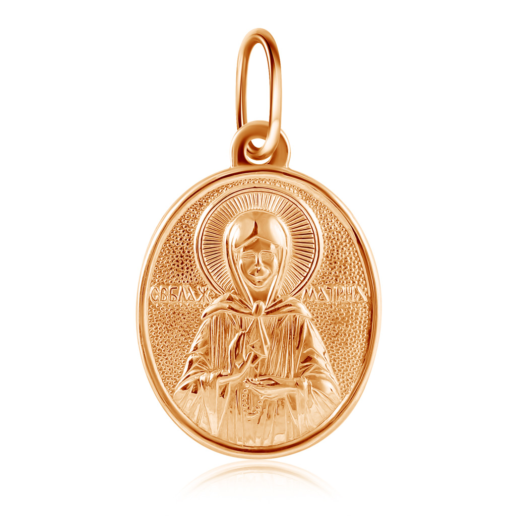 Золотая подвеска иконка Святая Матрона светорада золотая