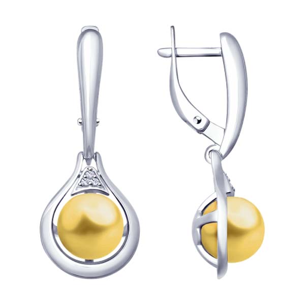 

Серьги из серебра с золотистым жемчугом 94023017