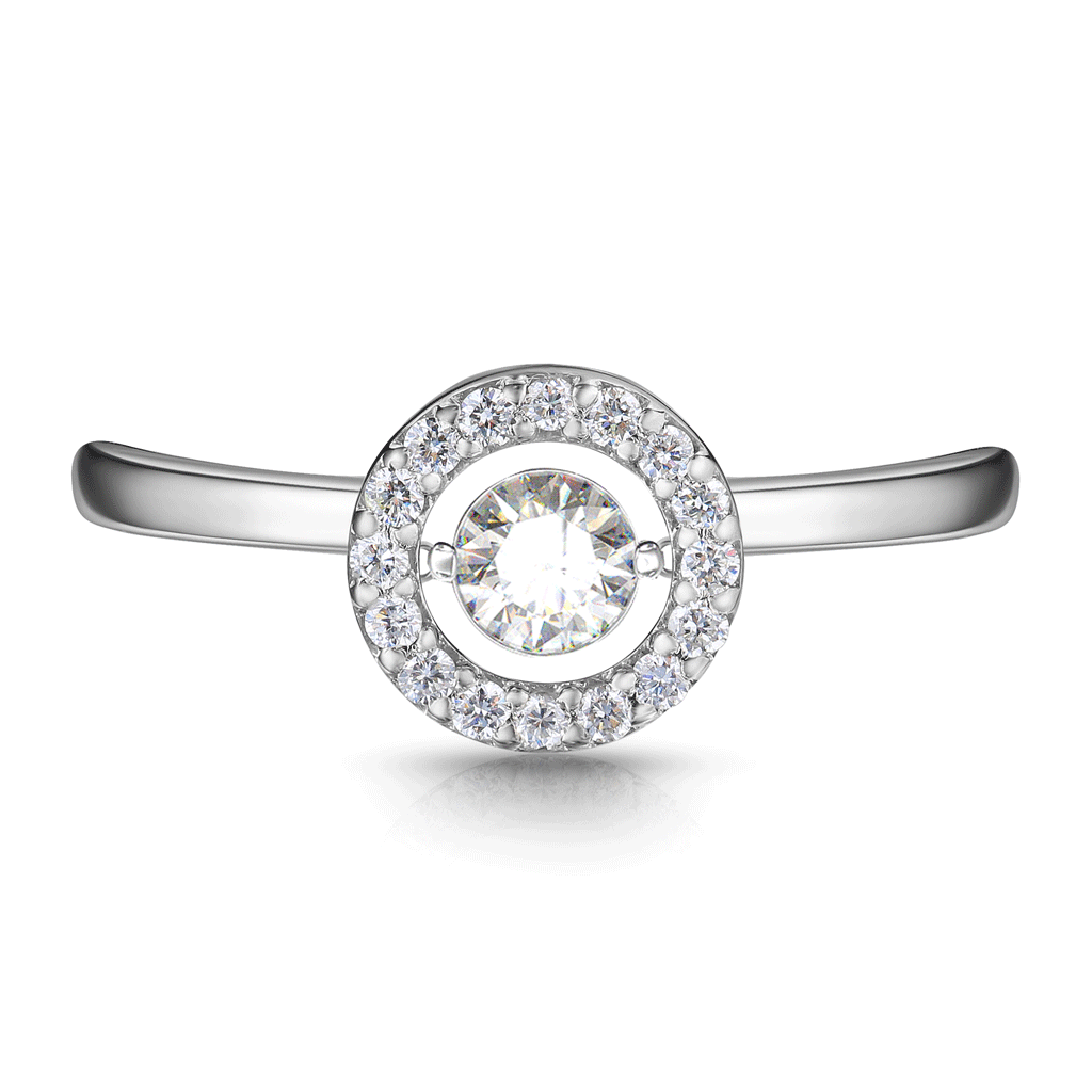 Кольцо из белого золота с бриллиантом