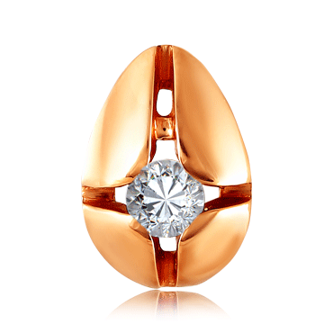 Подвеска из красного золота с бриллиантом