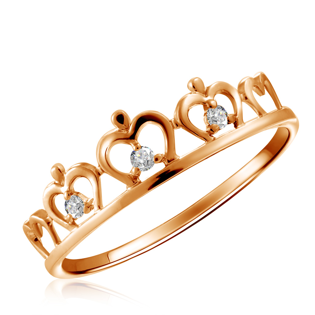 Кольцо из золота кольцо из красного золота р 19 adamas 14040958 01 а50д 72 фианит