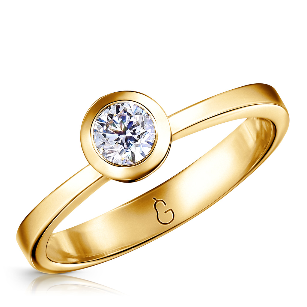 Кольцо помолвочное из жёлтого золота с бриллиантом кольцо из красного золота с сапфиром искусственным бриллиантом р 18 585gold 101014753