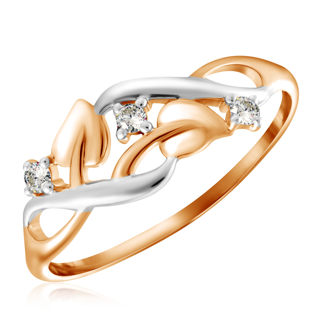 Кольцо из золота кольцо из красного золота р 18 adamas 14040574 01 а50д 72 фианит