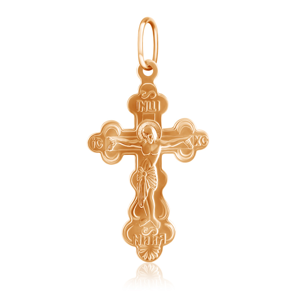 Крест из золота стек витой подиум с наконечником крест 70 см