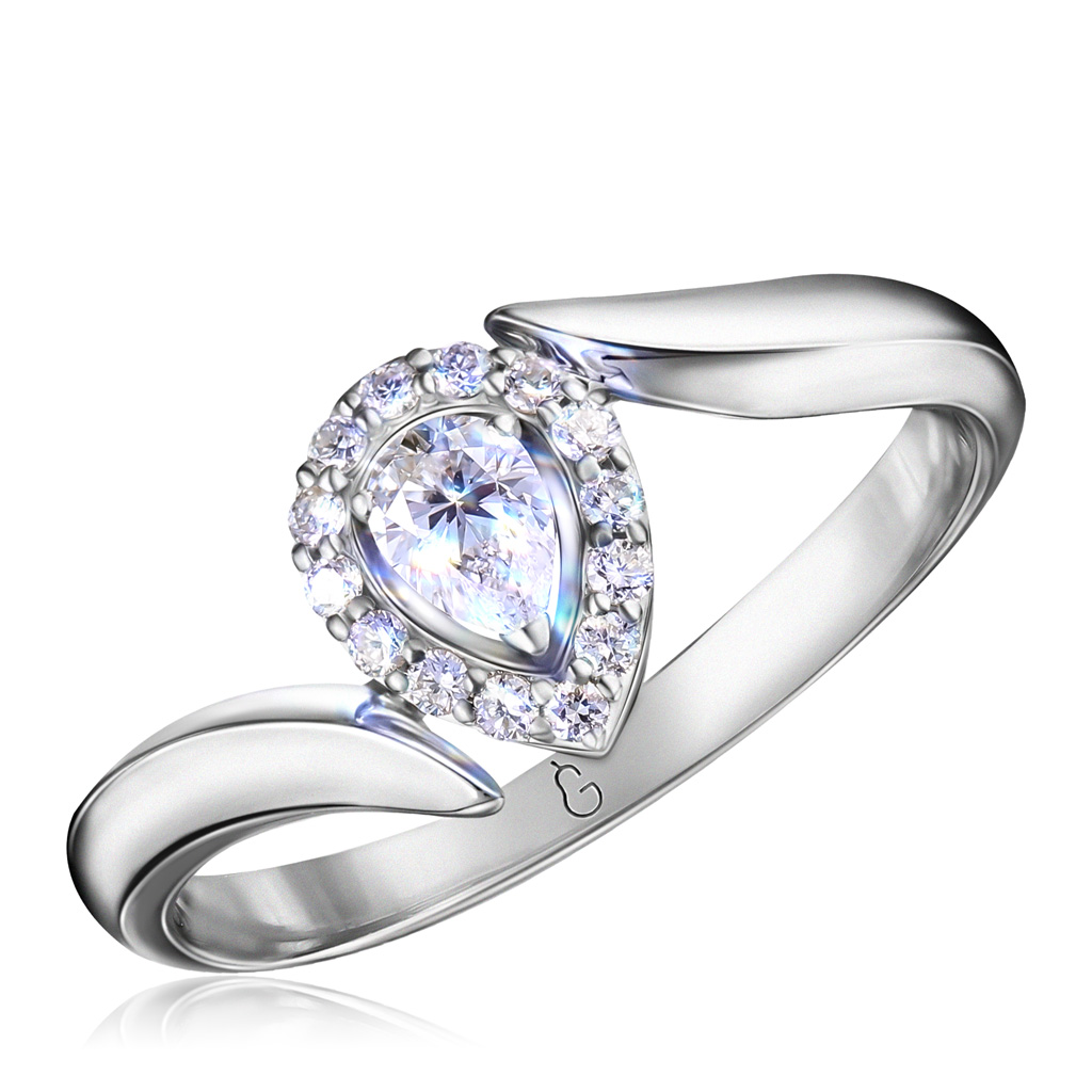 Кольцо из белого золота с бриллиантами Я5519323165