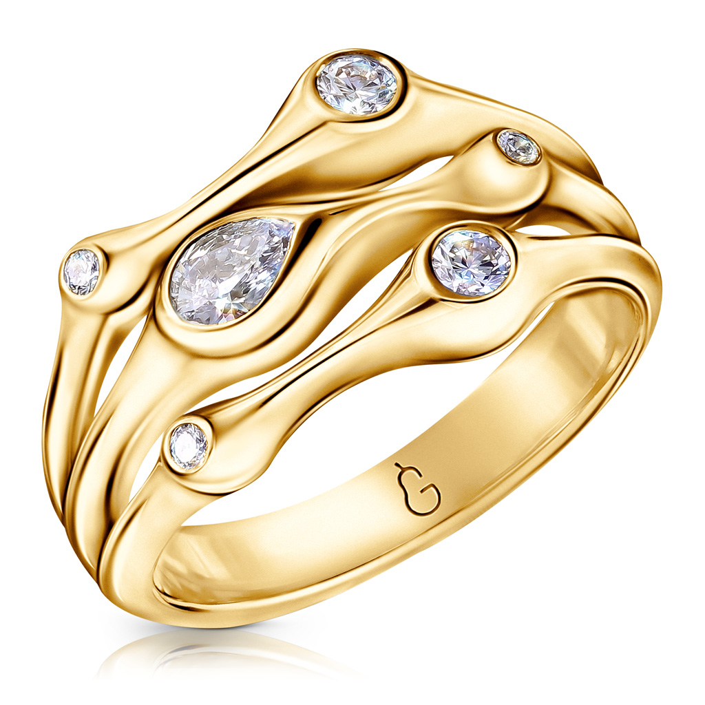 Кольцо из желтого золота с бриллиантами 45519301170