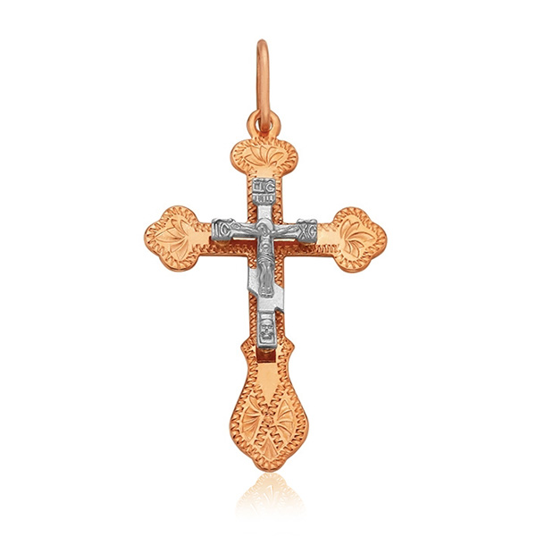 Крест из золота подвеска из красного золота platina jewelry 03 2448 н 401 1110 03 фианит
