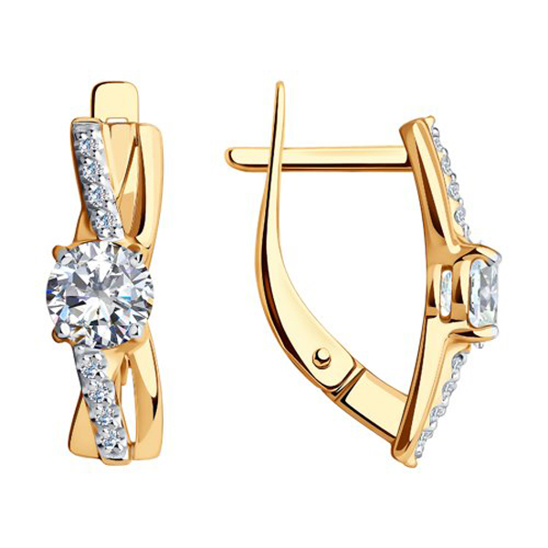 

Серьги с английским замком из золота 028785