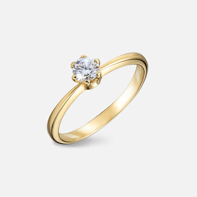 Кольцо помолвочное из желтого золота с бриллиантом 55119630170