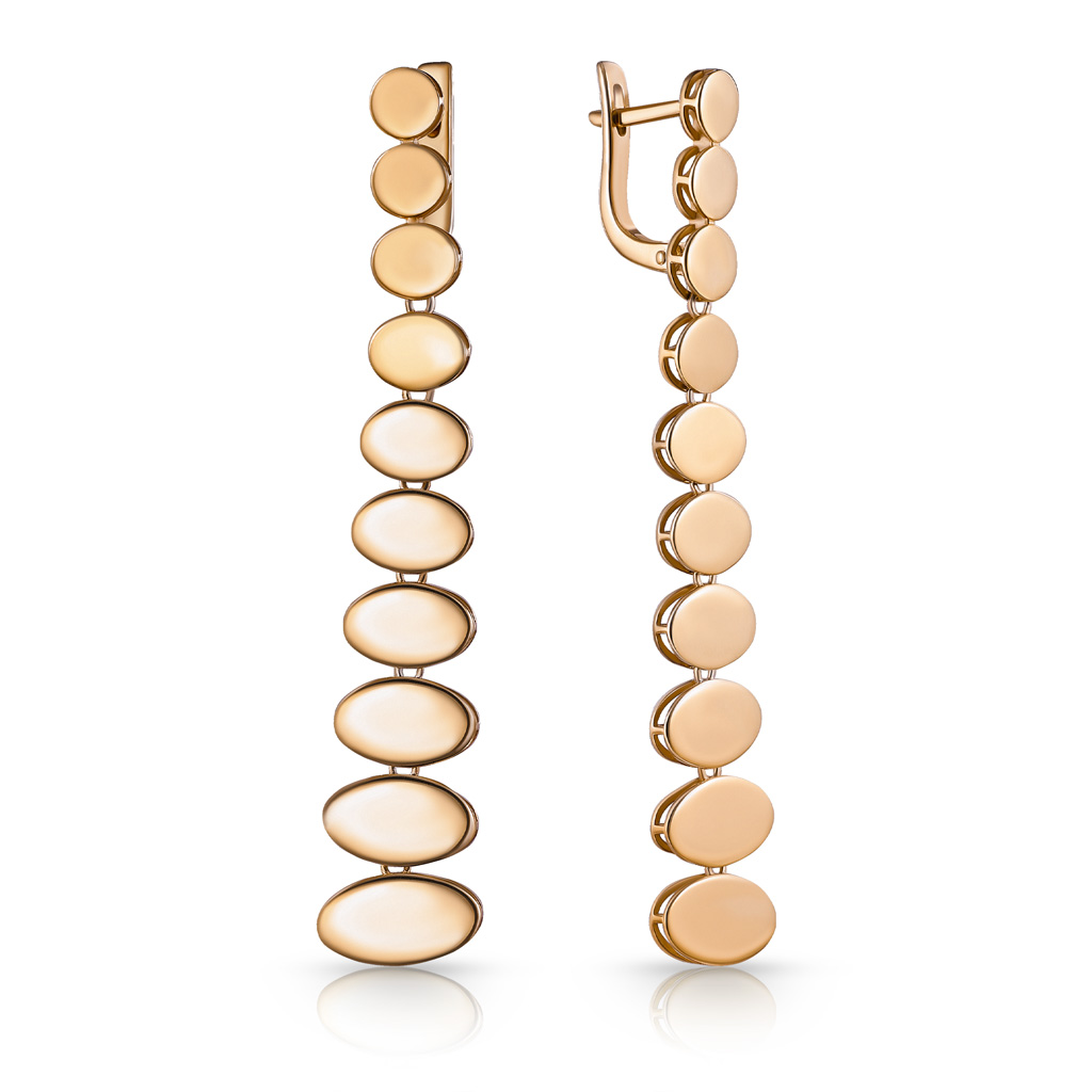 Серьги с английским замком из серебра с позолотой 01017-21-090401-00