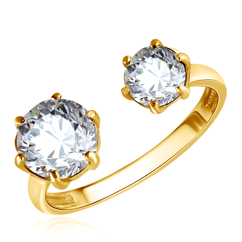 Разомкнутое кольцо из золота с фианитами кольцо из красного золота р 18 5 dialvi jewelry к40 1959 фианит