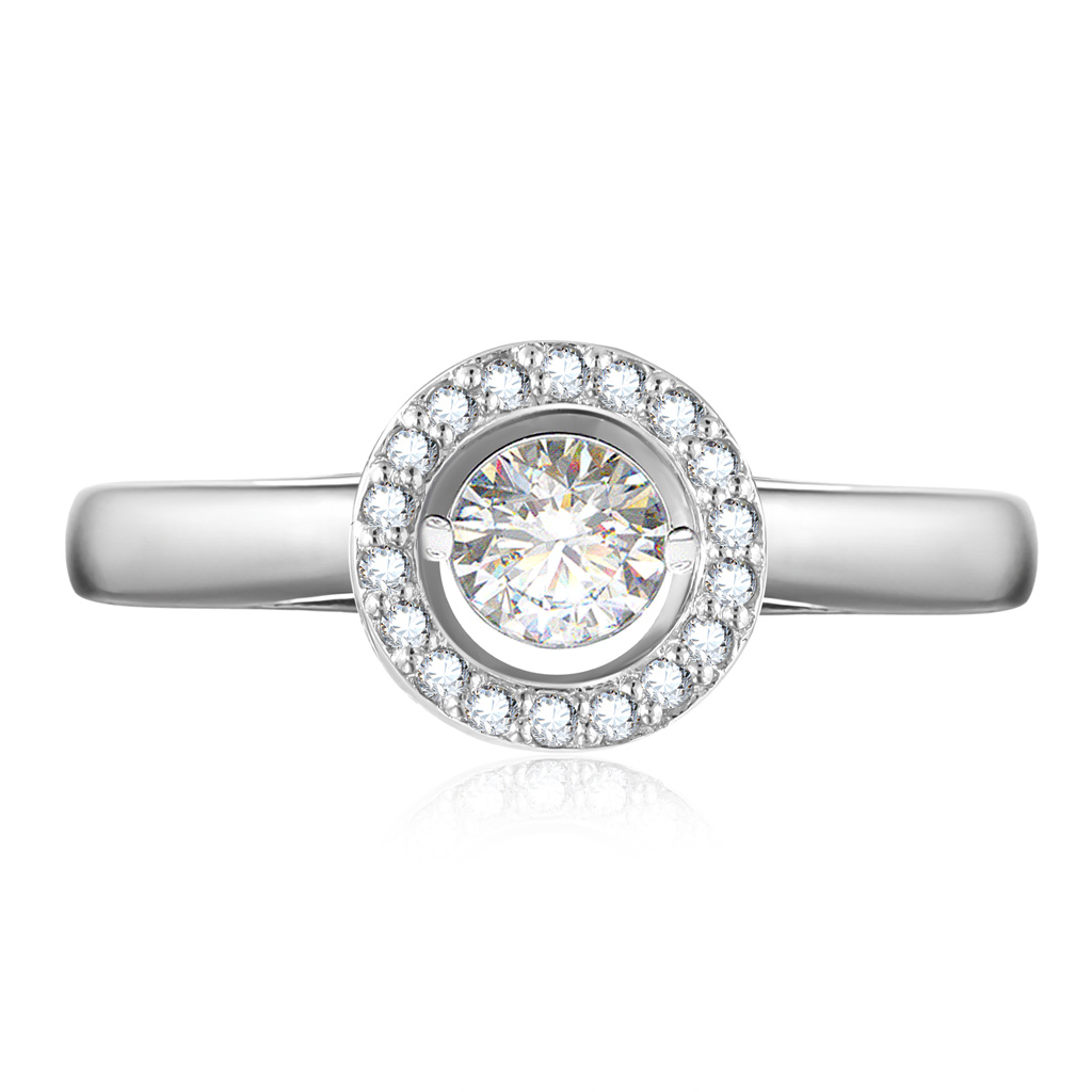 Кольцо из белого золота с бриллиантом