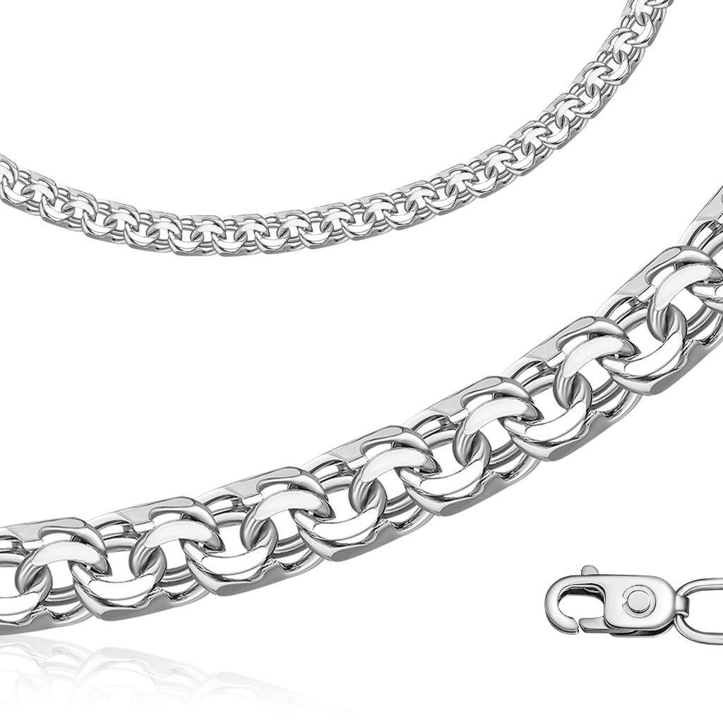 Цепь ручной работы из серебра bamoer 925 стерлингового серебра базовое ожерелье шопен простой стиль цепочка звено для женщин платиновое покрытие тонкие ювелирные изделия