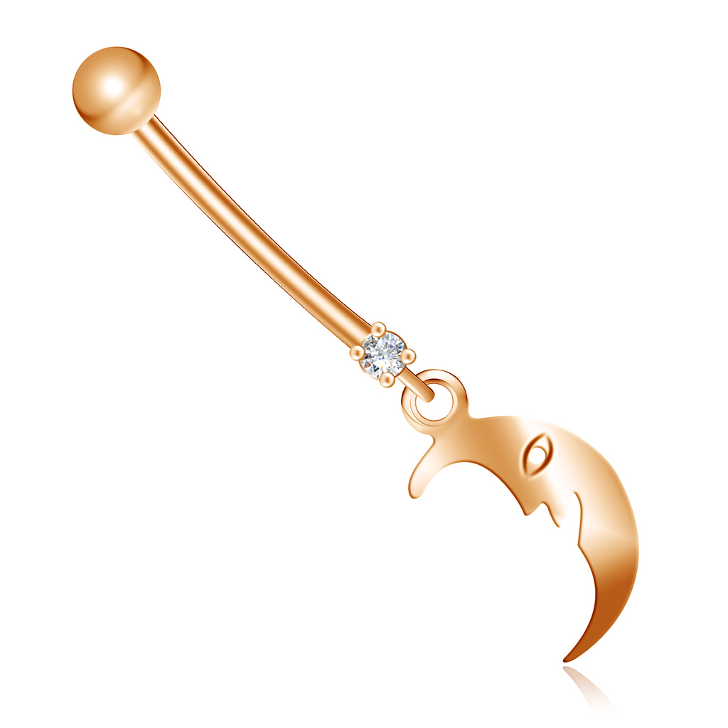 

Золотой пирсинг в пупок с фианитом 16011982000