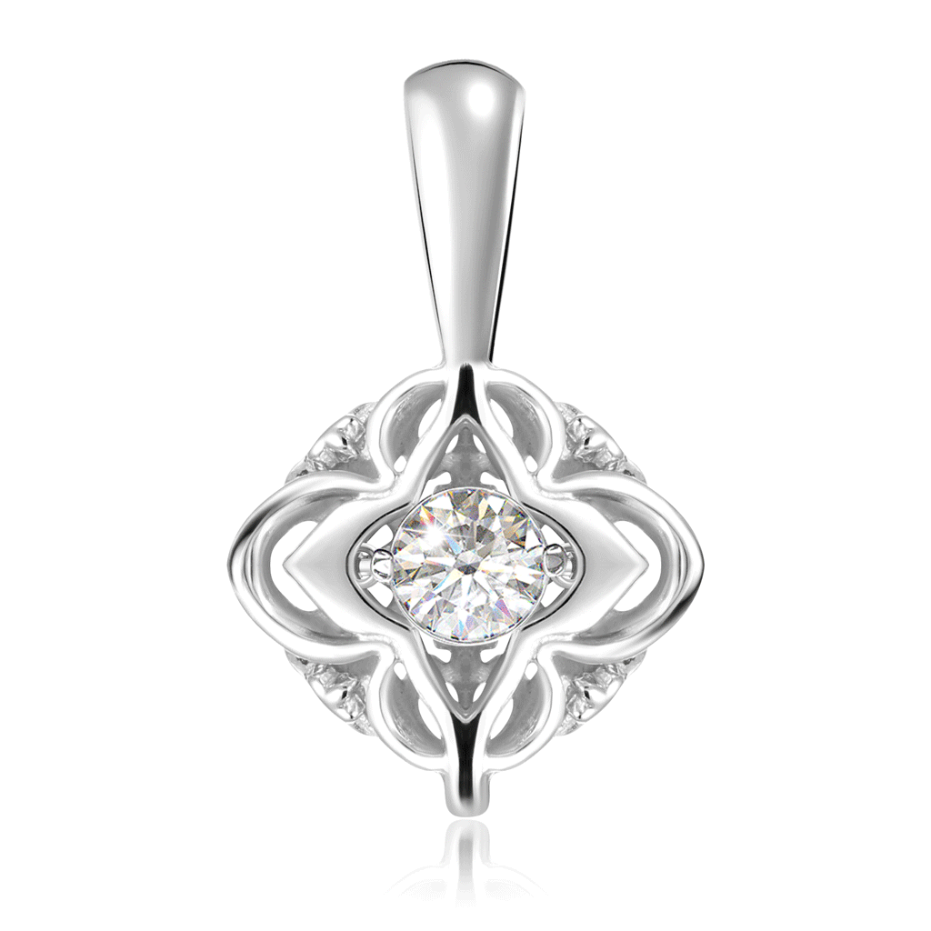 Подвеска из белого золота с бриллиантом